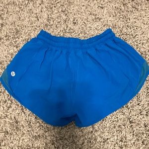lululemon blue hotty hot shorts